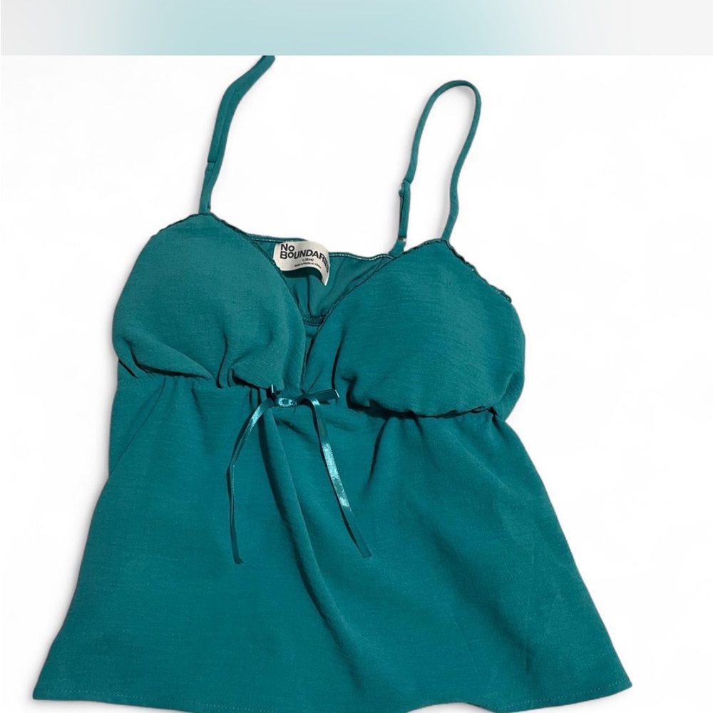 No Boundaries Teal Spaghetti Strap Top